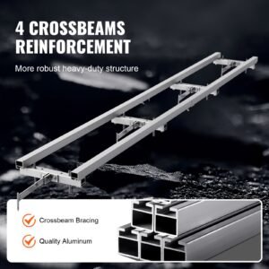 rail mill guide system, 9 ft milling guide, 4 crossbar kits chainsaw mill rail guide, aluminum adjustable saw mill rail system work with chainsaw mills for builders and woodworkers