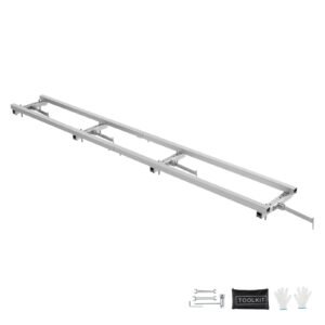 Rail Mill Guide System, 9 ft Milling Guide, 4 Crossbar Kits Chainsaw Mill Rail Guide, Aluminum Adjustable Saw Mill Rail System Work with Chainsaw Mills for Builders and Woodworkers