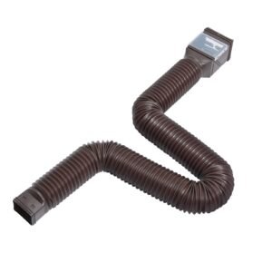 rain gutter downspout extensions, 2 pack flexible downspout extender, down spout drain extension extendable from 22" to 63", gutter extensions with adapters, for rainwater drainage, brown