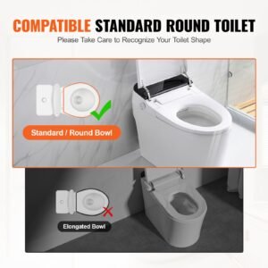 raised toilet seat, 3.5" height raised, 300 lbs weight capacity, for standard round toilet, aluminum handrail, with eva armrest padding, for elderly, handicap, patient, pregnant, medical