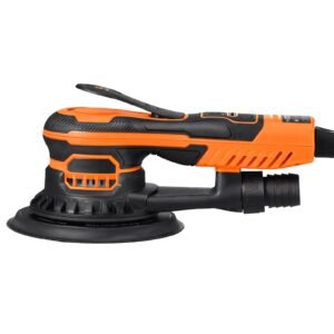 random orbital sander 6 inch, 350w brushless orbital sander, 10,000 prm 6 variable speed electric palm sander with 10pcs sandpapers, dust connector & hose for woodworking detailing sanding