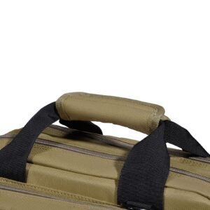 Range Bag for 2 Pistols, Tactical Gun Bag with 2 Built-in Removable Pistol Bags & 6 Detachable Magazines, Gun Range Bag for Outdoor Hunting Shooting, Lockable Carrying Handgun Bag Case, Brown