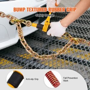 ratchet chain binders, 1/4" 5/16", 2600 lbs safe working load, 4 pack load binder with 2 grab hooks, tie downs for transport chain, heavy duty tow chain ratchet binders for flatbed truck trailer
