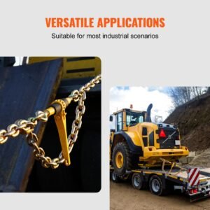 ratchet chain binders, 1/4" 5/16", 2600 lbs safe working load, 4 pack load binder with 2 grab hooks, tie downs for transport chain, heavy duty tow chain ratchet binders for flatbed truck trailer
