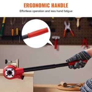 ratchet pipe threader kit, 1/2" npt, 3/4" npt, 1" npt manual ratcheting pipe threader, portable pipe threading tool set with 3pcs npt dies, storage case for galvanized aluminum iron copper pipes