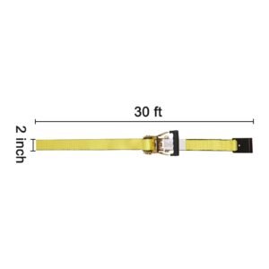 ratchet tie down straps (10pk), 10000 lb break strength, endless ratchet with 10 premium 2" x 30' tie downs heavy duty, track spring fittings for moving securing cargo, appliances, motorcycle