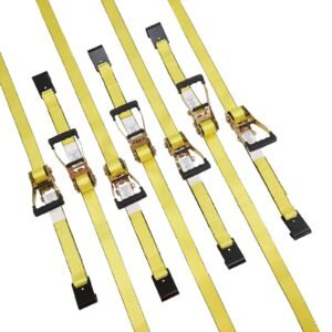 ratchet tie down straps (10pk), 10000 lb break strength, endless ratchet with 10 premium 2" x 30' tie downs heavy duty, track spring fittings for moving securing cargo, appliances, motorcycle