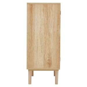 rattan cabinet, rattan storage cabinet with 2 magnetic doors and adjustable shelves, sideboard buffet cabinet for hallway, entryway, living room, or kitchen, natural