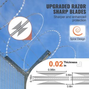 razor wires, 98 ft razor barbed wire, 2 rolls razor wire fencing razor fence, razor ribbon barbed wire galvanized razor wire fence, rolls razor for garden