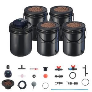 RDWC Hydroponics System Recirculating Deep Water Culture 4 Buckets 5 Gal