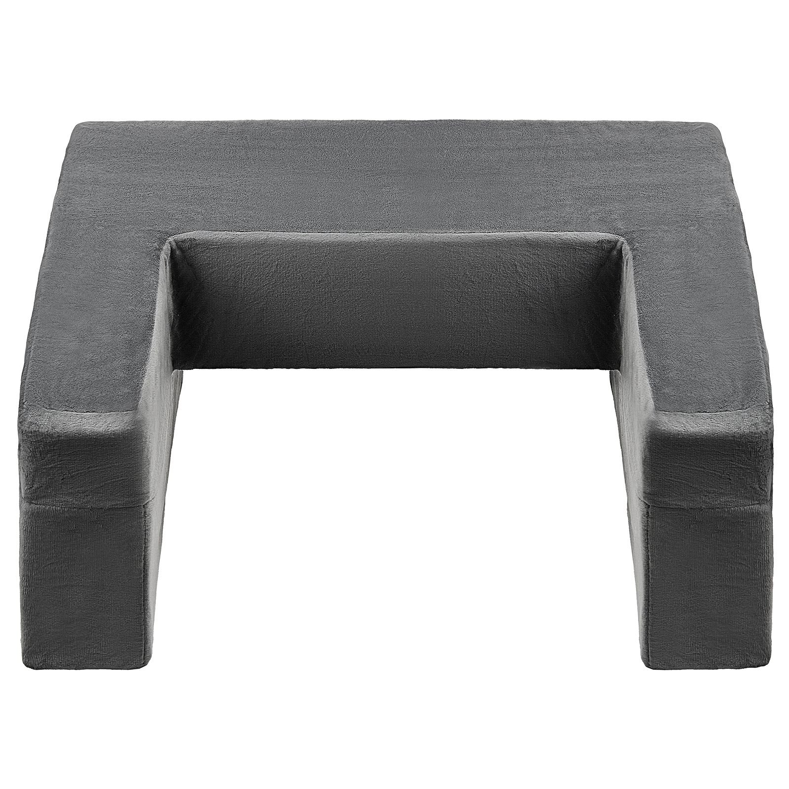 reading pillow, lap desk pillow with washable cloth, large bed pillow with 2 pockets and cup holder, memory foam bed rest for reading, gaming, resting, working, grey