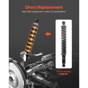 rear shock absorber strut assembly, 2pcs shock and strut assembly with coil spring, fit 2000 2006 chevrolet suburban 1500, 2000 2006 chevrolet tahoe, 2000 2006 gmc yukon, replace for oe 58639