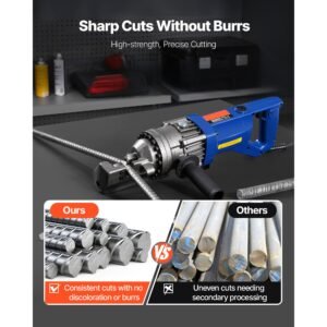 rebar cutter blades, 6 pcs replacement jaw blades for 1 1/8 inch 28mm #9 electric rebar cutter, double sided, cr12mov high hardness steel, fast efficient with screws and spring washer