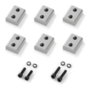 Rebar Cutter Blades, 6 Pcs Replacement Jaw Blades for 1Inch 25mm #8 Electric Rebar Cutter, Double-sided, CR12MOV High-Hardness Steel, Fast Efficient with Screws and Spring Washer, Silver