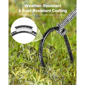 rebar stakes, 12 inch, heavy duty 0.32 in diameter u shape, galvanized steel ground anchors with chisel point end & rust resistant coating, for gardening support, fence, camping tents (8 pack)