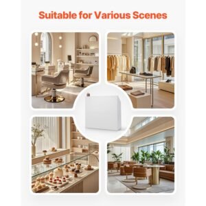 reception desk, 46 inch rectangular front counter table, office reception desk, retail counter and front reception counter, for checkout, lobby, beauty salon and office, white