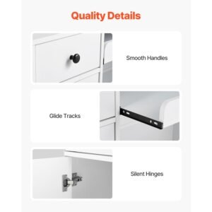 reception desk, 47 inch rectangular front counter table, office reception desk with led light, 2 drawers and power outlets, for checkout, lobby, beauty salon and office, white