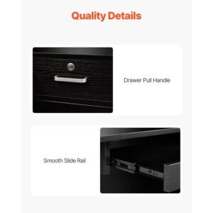 reception desk, 55inch l shaped front counter table, office reception counter with drawer keyboard tray and storage cabinet, for checkout, lobby, beauty salon & office, black
