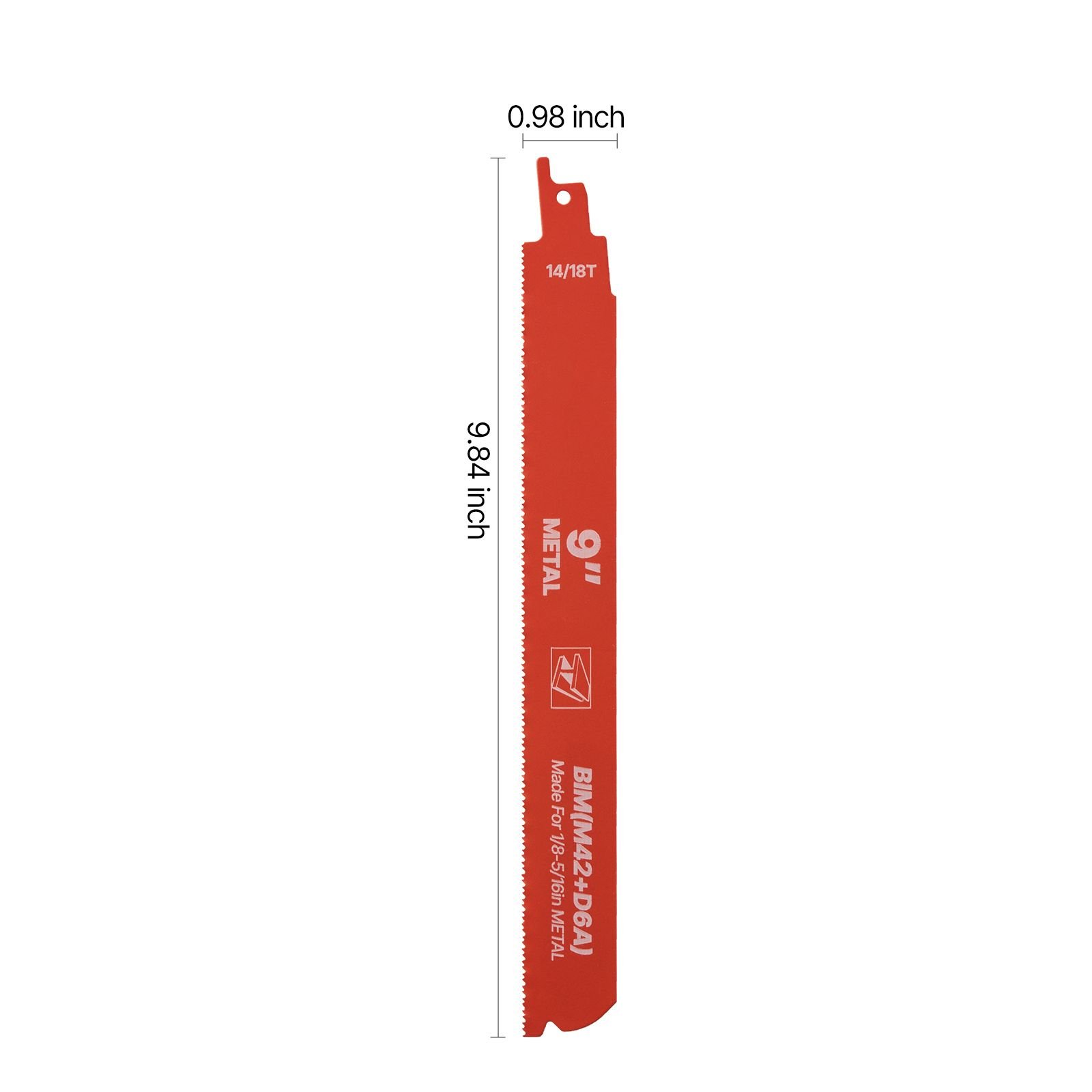 reciprocating saw blades, 25 pack, 14/18 tpi bi metal reciprocating saw blade set with universal shank, sharp teeth for fast and smooth cuts, for cutting 1/8 5/16 inch medium metals, orange