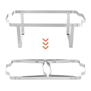 rectangle chafing dish, 9 qt 4 pack stainless steel chafing dish, food warmer chafer complete set with hollow handle, 2 food tongs, lid, fuel holder, chafer dishes for banquet party wedding