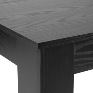 rectangle dining table, 63 inch length large wood tables for 4 6 person, modern dinner furniture, conference desk supporting for 330lbs, for home kitchen living room, black(only table)