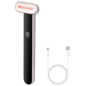 Red Light Therapy Wand for Face, 7-Color LED Facial Wand Red Light Therapy Device with Heatig Therapy| Microcurrent Vibrating Massage, Portable LED Beauty Wand for Face, Neck