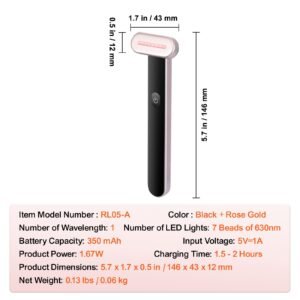 red light therapy wand for face and neck, 3 in 1 led facial wand red light therapy device with heating therapy| vibrating facial massage, portable led beauty wand