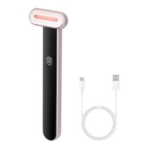red light therapy wand for face and neck, 3 in 1 led facial wand red light therapy device with heating therapy| vibrating facial massage, portable led beauty wand