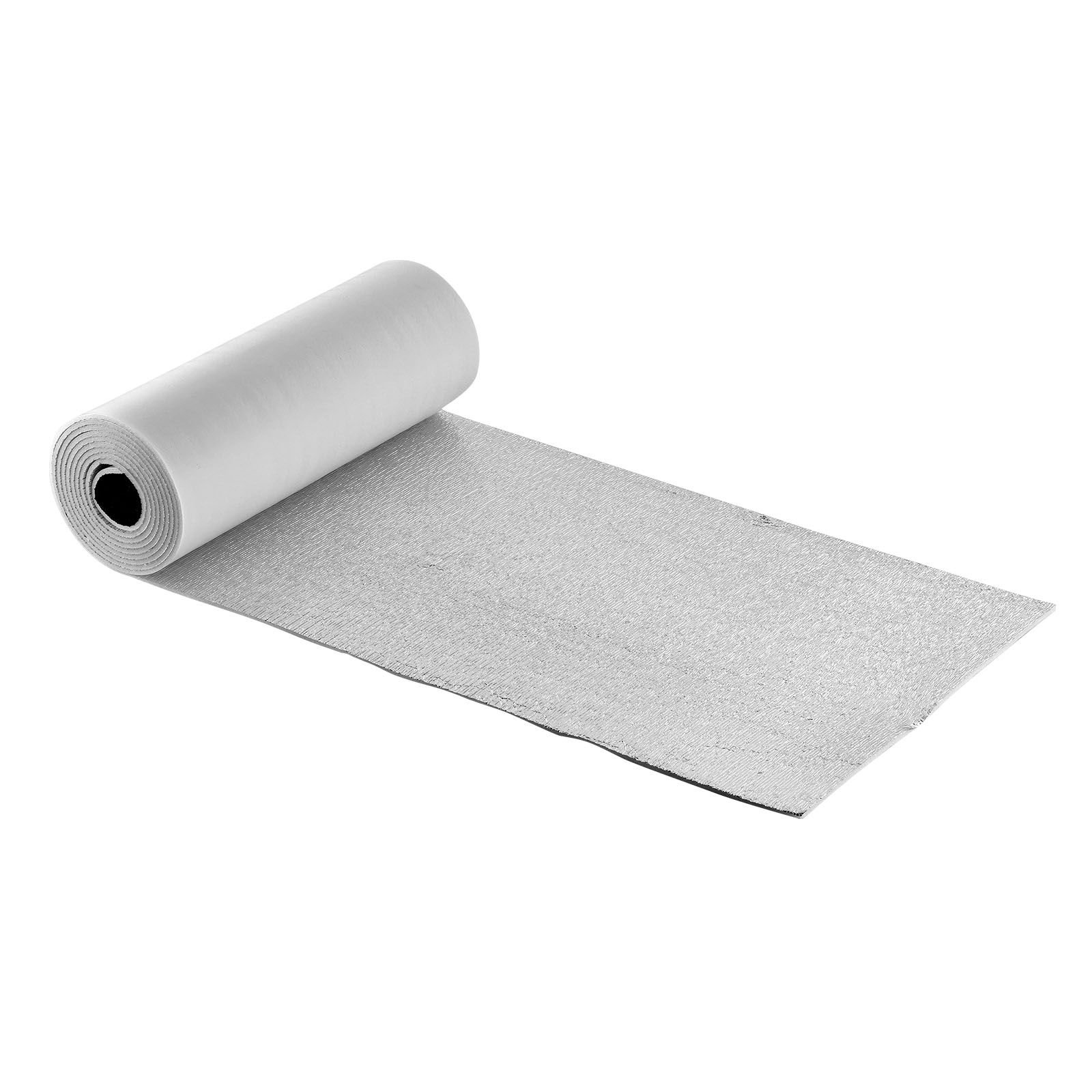reflective insulation roll, 2 car garage door thermal insulation kit, 6mm 24 in x 18 ft, 4 rolls aluminum foil epe foam core radiant barrier, white pe film heat shield for garage doors
