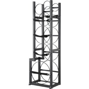 refrigerant tank rack, with 1 x 50lb, 2 x 30lb and other 3 small bottle tanks, cylinder tank rack 15.55x12.99x49.8 in, refrigerant cylinder rack and holders for freon, gases, oxygen, nitrogen