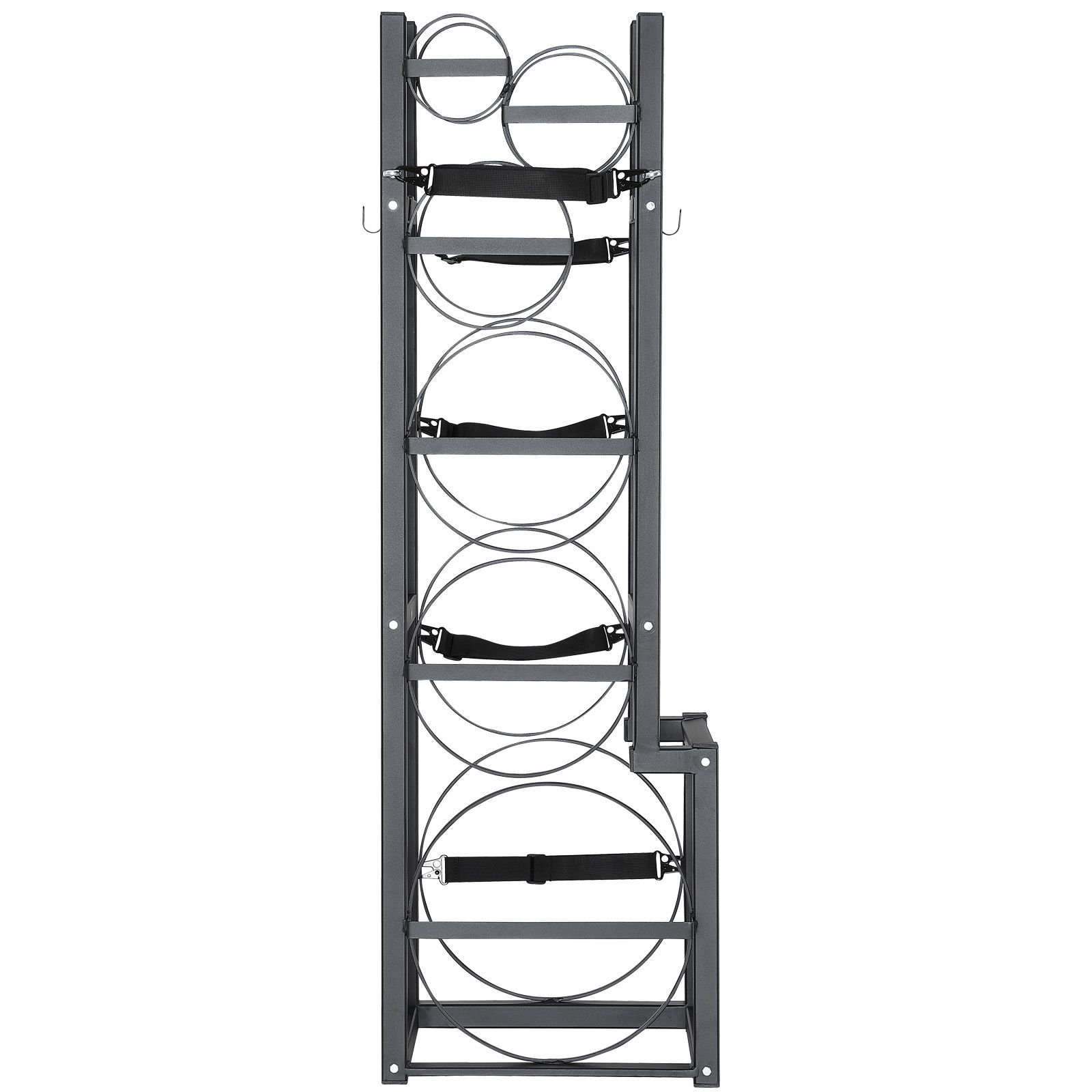 refrigerant tank rack, with 1 x 50lb, 2 x 30lb and other 3 small bottle tanks, cylinder tank rack 15.55x12.99x49.8 in, refrigerant cylinder rack and holders for freon, gases, oxygen, nitrogen