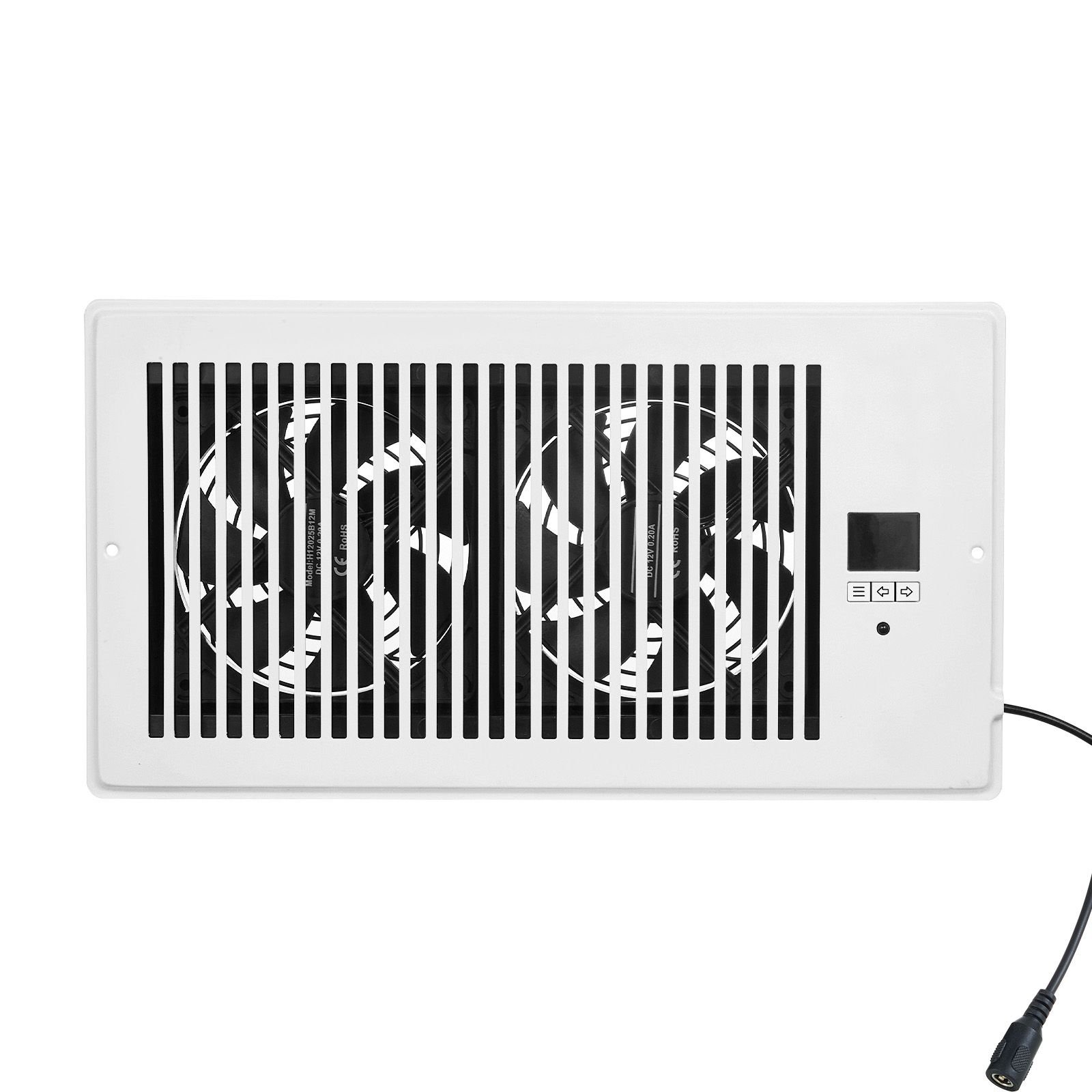 register booster fan, quiet vent booster fan fits 6 x 12 inch holes, with remote control and thermostat control, adjustable speed for heating cooling smart vent, white