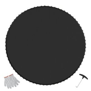 replacement trampoline mat, jumping mat fits 12ft frame, universal jumping mat for 12ft round trampoline, reinforce uv resistant mat with spring tool & durable v rings, fit 5.5" spring length