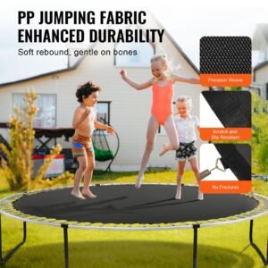 replacement trampoline mat, jumping mat fits 12ft frame, universal jumping mat for 12ft round trampoline, reinforce uv resistant mat with spring tool & durable v rings, fit 5.5" spring length