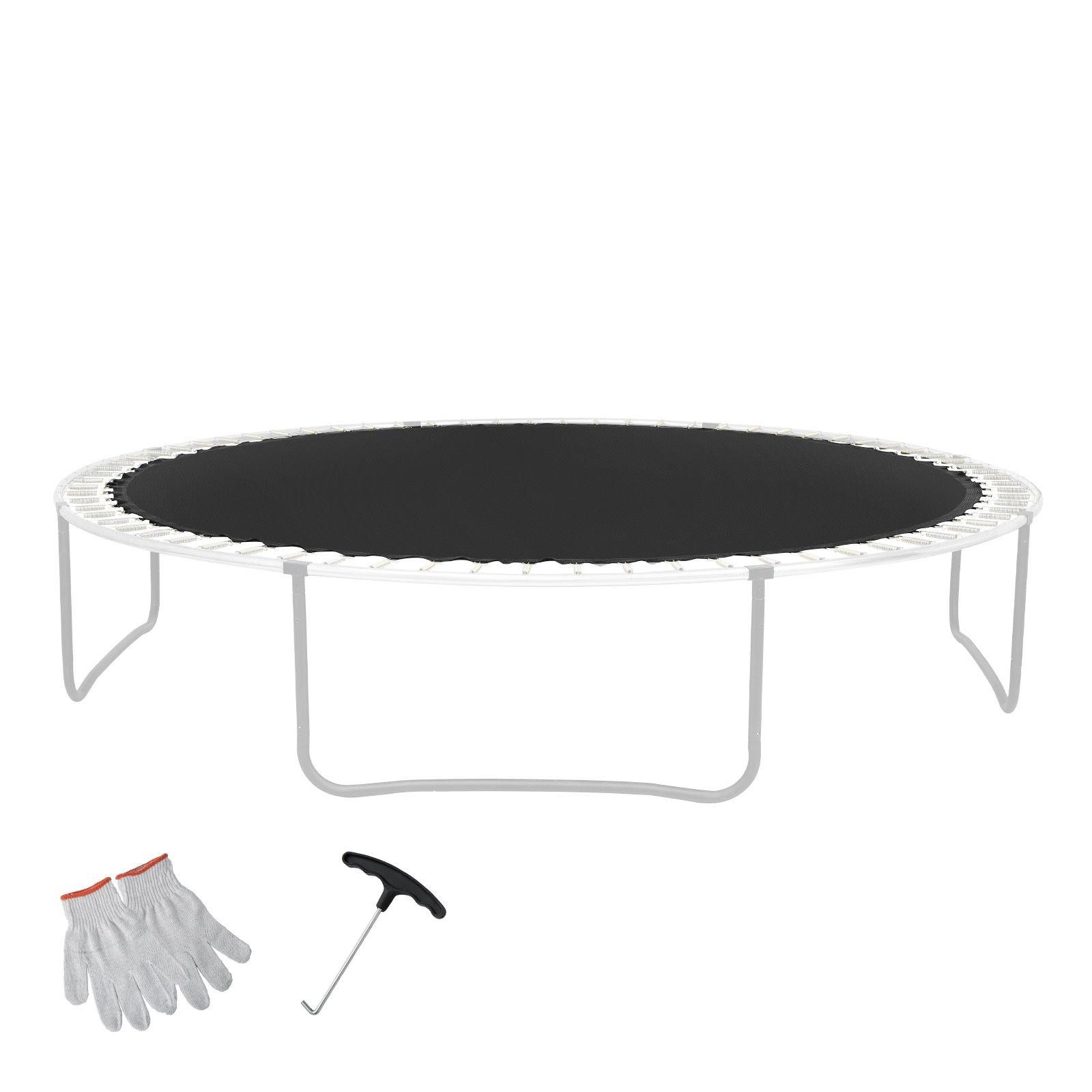 replacement trampoline mat, jumping mat fits 12ft frame, universal jumping mat for 12ft round trampoline, reinforce uv resistant mat with spring tool & durable v rings, fit 5.5" spring length