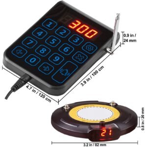 restaurant pager system, wireless 500m long range lineup waiting queue signal, guest customer calling beepers with vibration & flashing, 20 buzzers for food truck, church, nursery, hospital