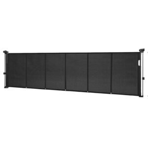 Retractable Baby Gate, 34 inch Tall, Extends up to 110 inch Wide, Retractable Gate for Kids or Pets, Mesh Material, Easy to Install for Indoor Stairs, Doorways, Hallways, Playrooms, Black
