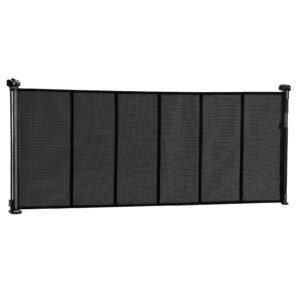 Retractable Baby Gate, 34 inch Tall, Extends up to 71 inch Wide, Retractable Gate for Kids or Pets, Mesh Material, Easy to Install for Indoor Stairs, Doorways, Hallways, Playrooms, Black