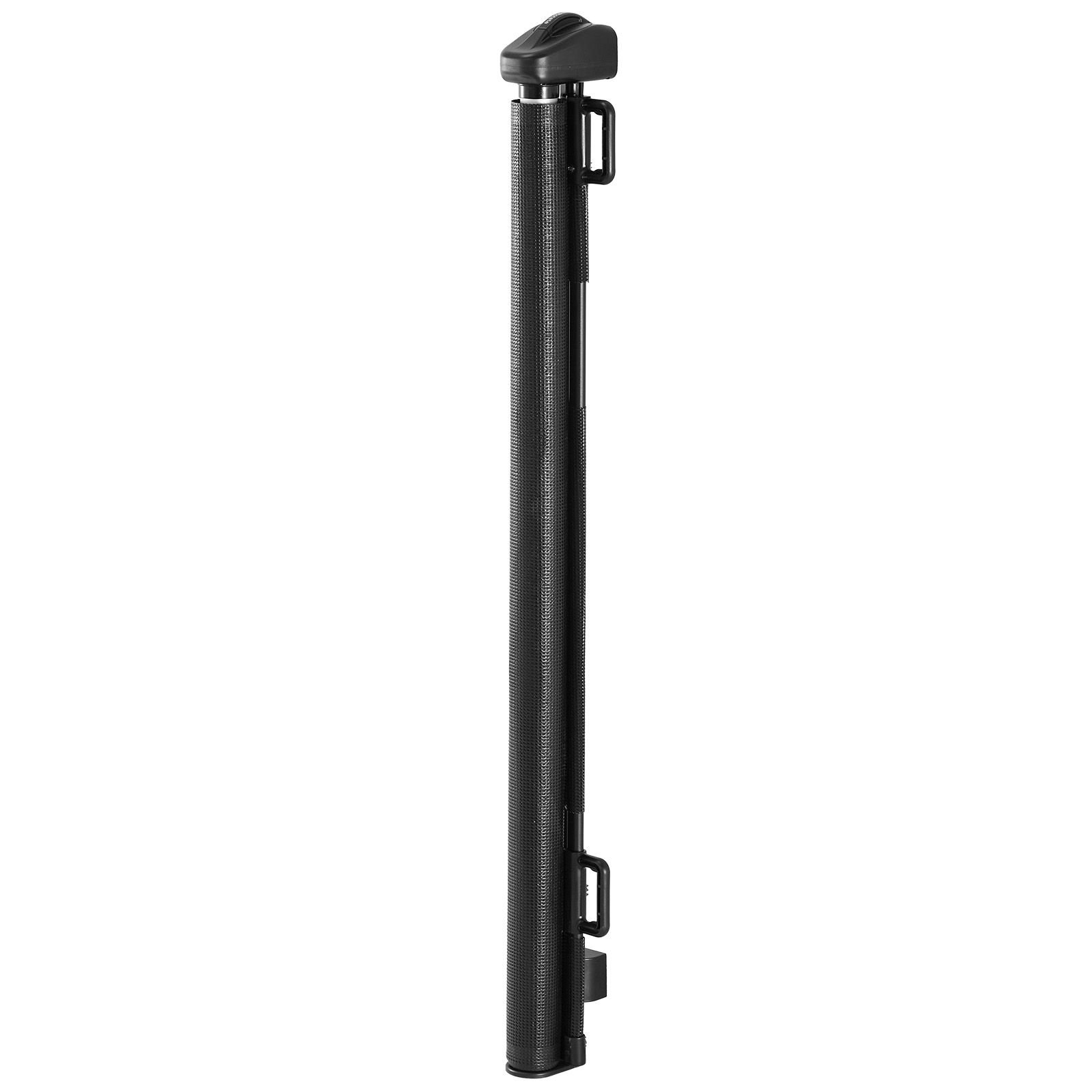 retractable baby gate, extends to 56.3 inch wide, 31.3 inch tall, with security lock, easy to use, walk through without tripping, mesh dog gate for stairs, hallways, indoor/outdoor, black