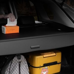 retractable cargo cover for honda, upgraded waterproof trunk cover security shield shade for honda crv 2023 2025 5 seater, uv resistant rear trunk cover with aluminum alloy & pvc leather texture