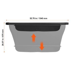 retractable cargo cover for honda, upgraded waterproof trunk cover security shield shade for honda crv 2023 2025 5 seater, uv resistant rear trunk cover with aluminum alloy & pvc leather texture
