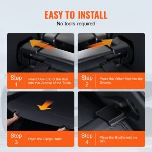 retractable cargo cover for mazda, upgraded waterproof trunk cover security shield shade for mazda cx 5 2017 2025 5 seater, uv resistant rear trunk cover, aluminum alloy & pvc leather texture