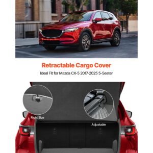 retractable cargo cover, upgraded carbon fiber texture trunk cover, anti peeping luggage privacy shield, easy installation security shade car accessories, for mazda cx 5 2017 2025 5 seater
