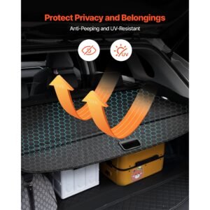 retractable cargo cover, upgraded carbon fiber texture trunk cover, anti peeping luggage privacy shield, easy installation security shade car accessories, for toyota rav4 2019 2025 5 seater