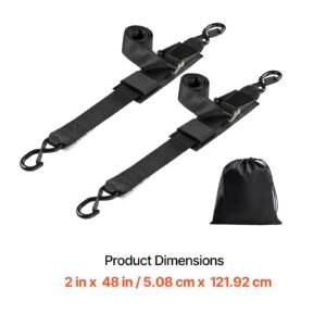 retractable ratchet straps, 2 in x 4 ft ratchet tie down straps with security lock s hooks, 2 pack heavy duty ratchet tie down straps with 1500 lbs break strength, for trailers, vehicles, boat