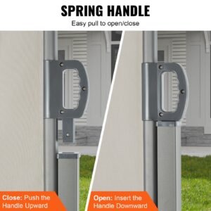 retractable side awning, 71''x 138'' outdoor privacy screen, 180g polyester water proof retractable patio screen, uv 30+ room divider wind screen for patio, backyard, balcony, beige
