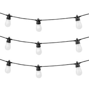 rgb outdoor string lights, 100ft, outside patio lights with app control 30 bulbs, 15 single color adjustable brightness time setting, waterproof hanging lights for halloween decoration christmas