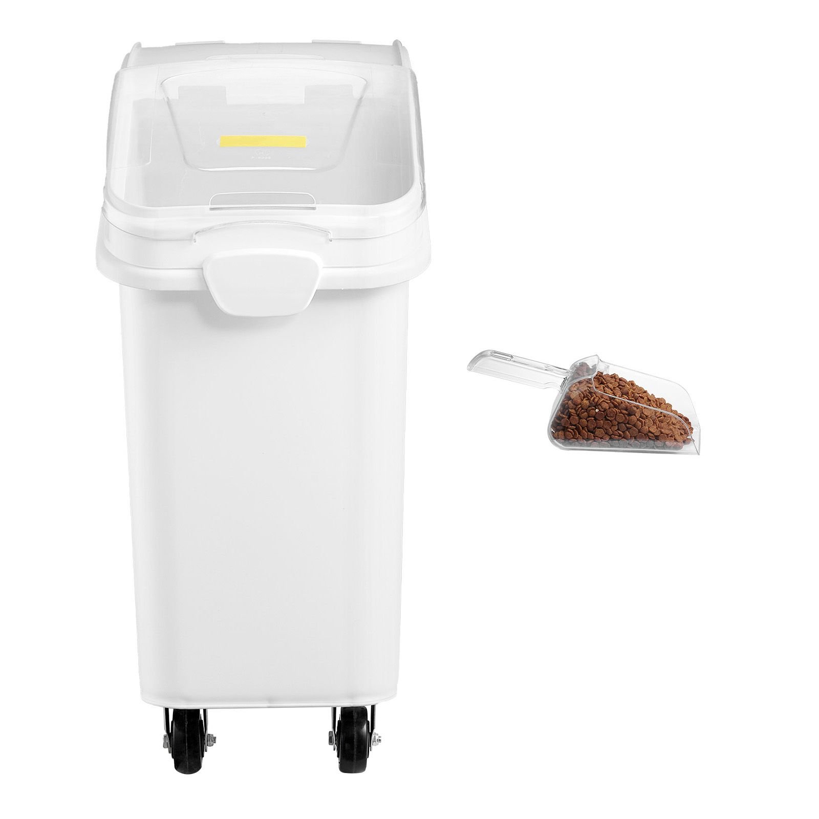 rice storage container, 21gallon/80l capacity large dog food dispenser bin, kitchen ingredient grain cereal flour bin, pet food containers with wheels, scoop, and airtight lid, 1 pack