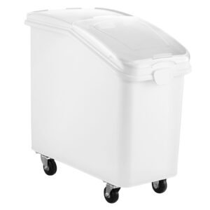 rice storage container, 27gallon/100l capacity large dog food dispenser bin, kitchen ingredient grain cereal flour bin, pet food containers with wheels, scoop, and airtight lid, 1 pack