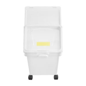 rice storage container, 6.6gallon/25l x3 capacity large dog food dispenser bin, kitchen ingredient grain cereal flour bin, pet food containers with wheels, 3 scoops, and airtight lid, 3 pack